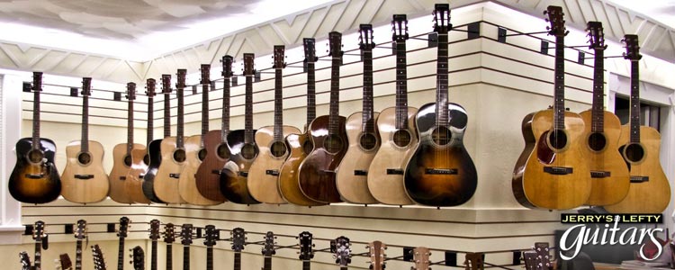 Acoustic left handed guitars for sale from various guitar manufacturers