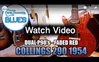 Video Collings Trans 290 1954 with P90 Pickups Faded Red left handed guitar from Jerry's Lefty Guitars