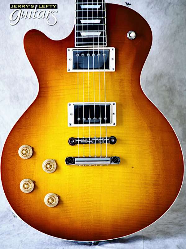 for sale left hand guitar Eastman SB59 Goldburst No.464 Close-up view